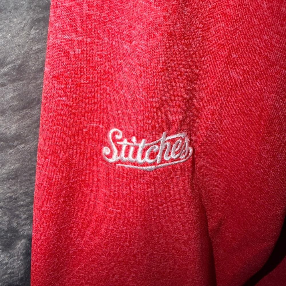 Los Angeles Angels Stitches Mens Quarter Zip Pullover MLB Jacket Size XL Red - Picture 7 of 8